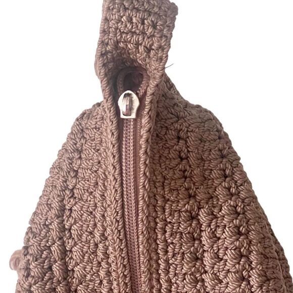 The Sak Woven Nutmeg Brown Zipper Top Small Handbag - Picture 14 of 16